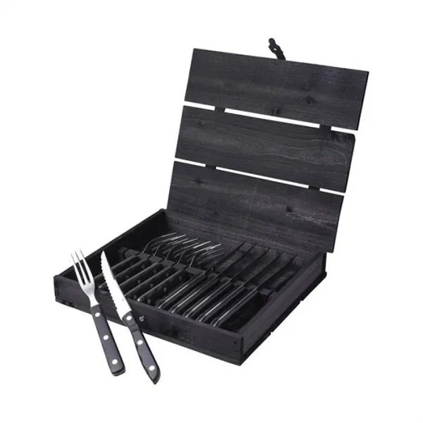 Gense Old Farmer Biff-/Grillbestikk 12-delt - Svart/Rustfritt stål